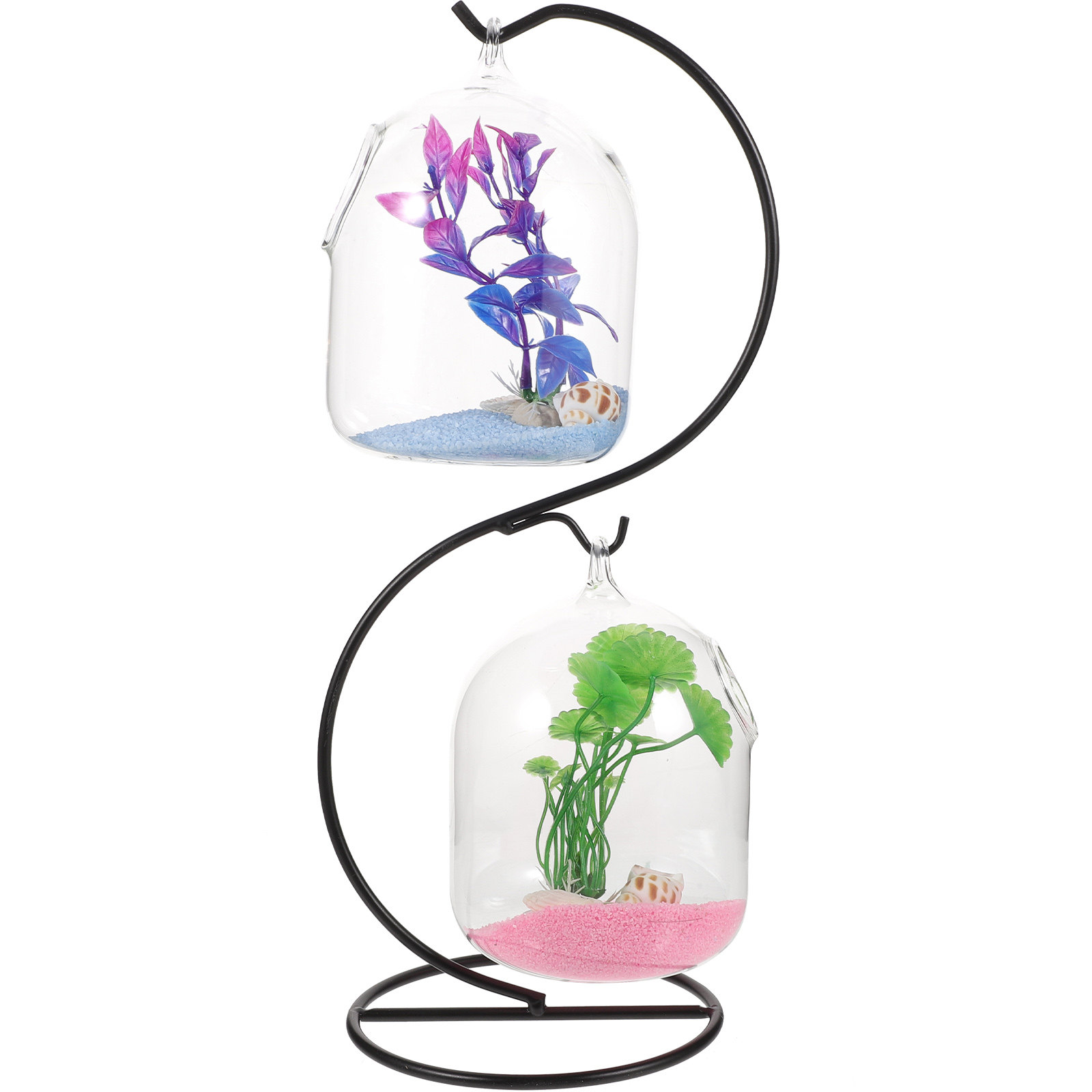 Betta Fish Tank - 1Set Mini Hanging Fish Tank Glass