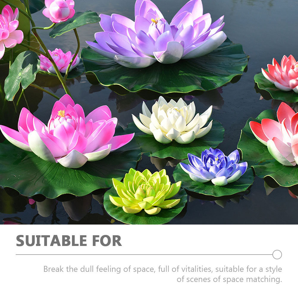 8Pcs Simulation Lotus Floating - Aquarium Plants recension och pris