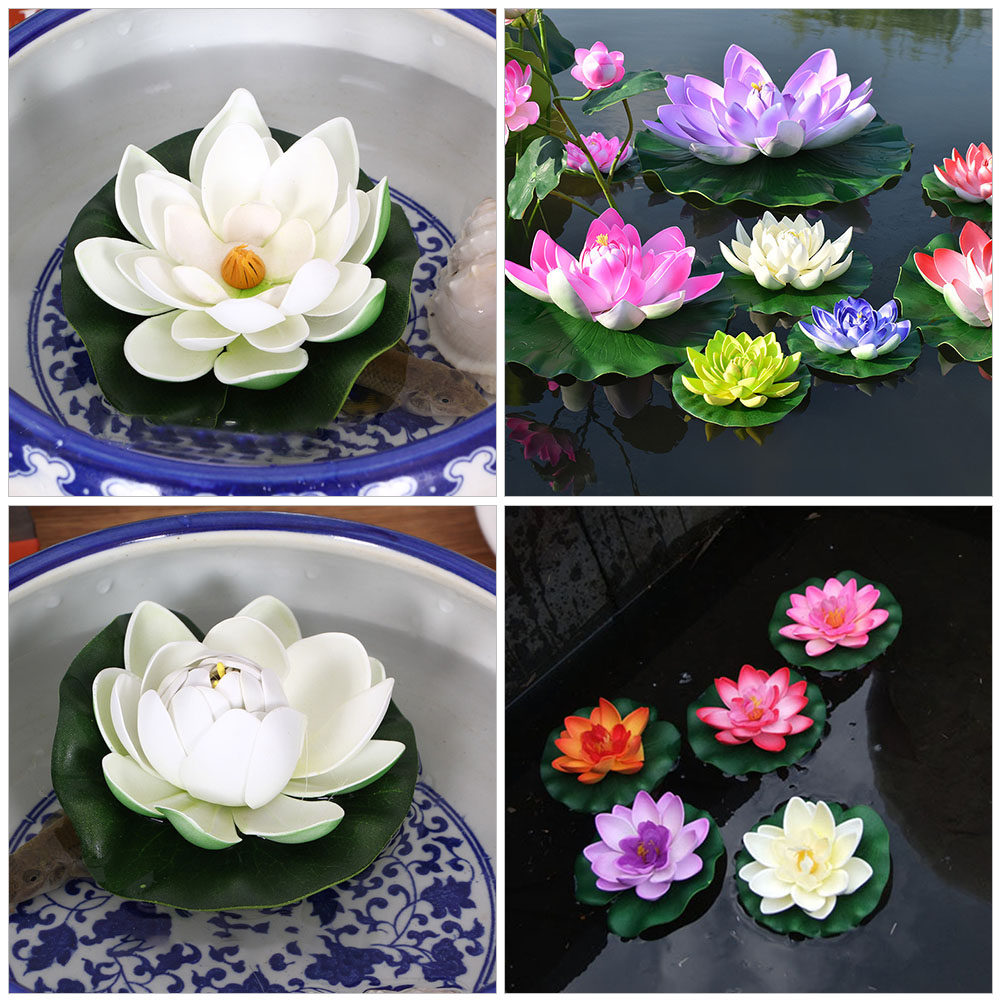8Pcs Simulation Lotus Floating - Aquarium Plants recension och pris