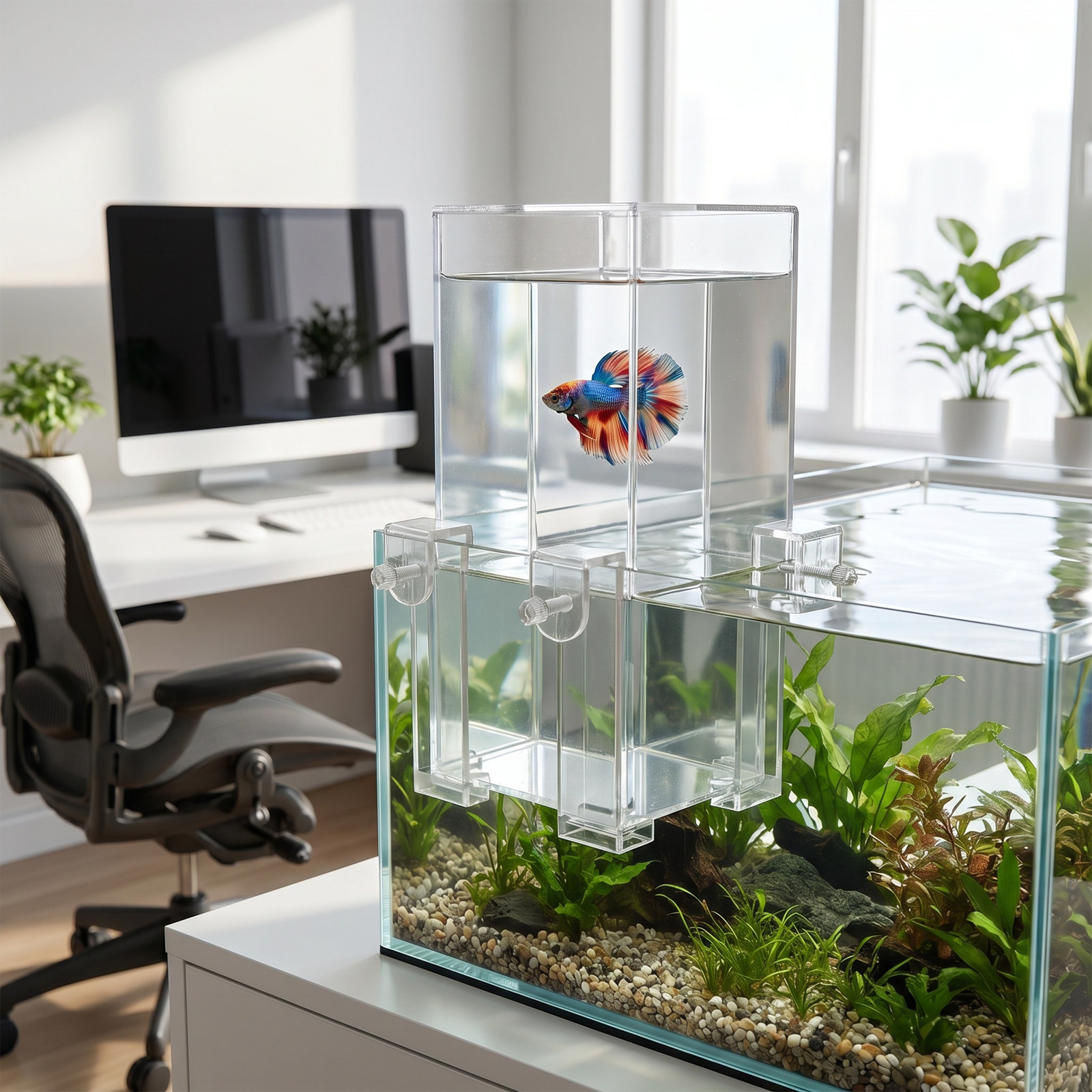 Vacuum Suspended Aquarium Tank - Aquarium Fish Betta recension och pris