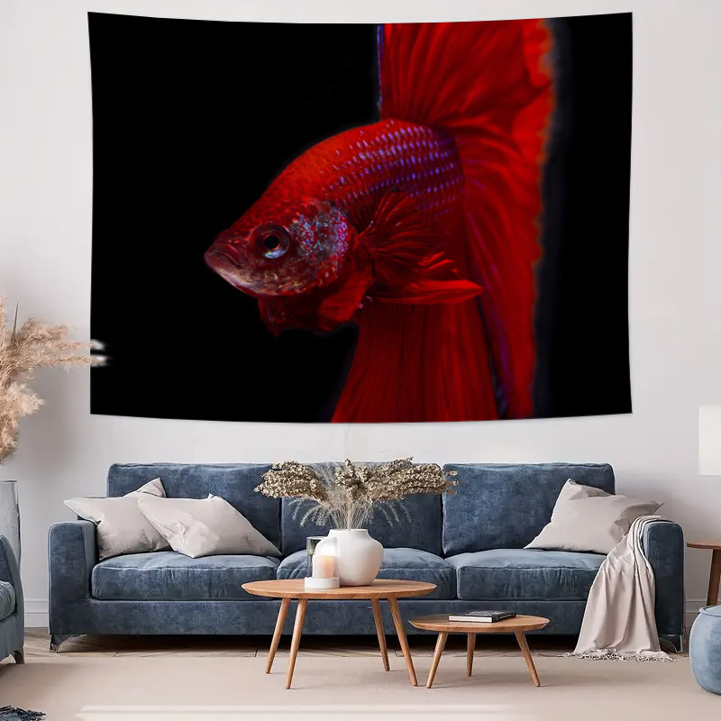 Vibrant Red Betta Fish Tapestr - Aquarium Fish Betta recension och pris